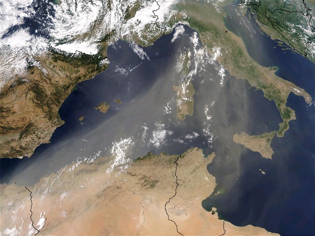 Episodios africanos - Imagen obtenida por el sat&eacute;lite AQUA.
