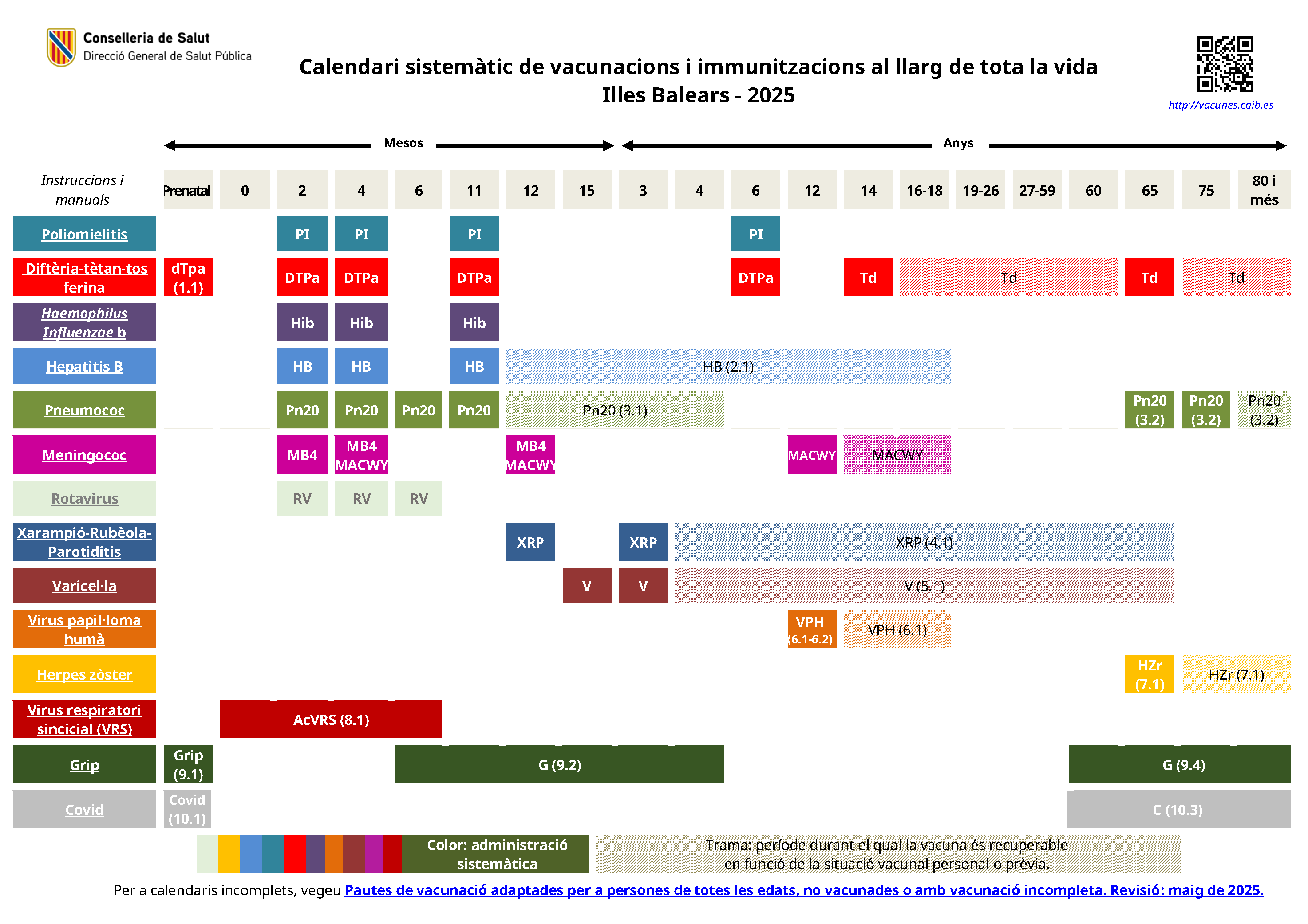 Imatge Calendari vacunes al llarg tota la vida