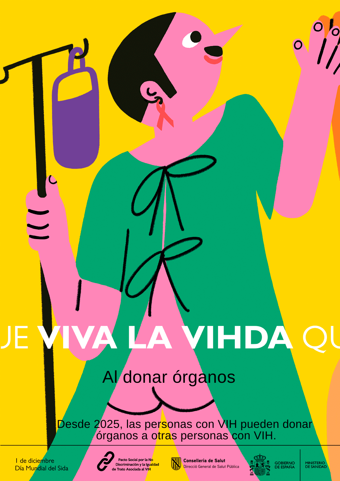 Cartell dinàmic 1 desembre dia mundial de la SIDA del ministeri