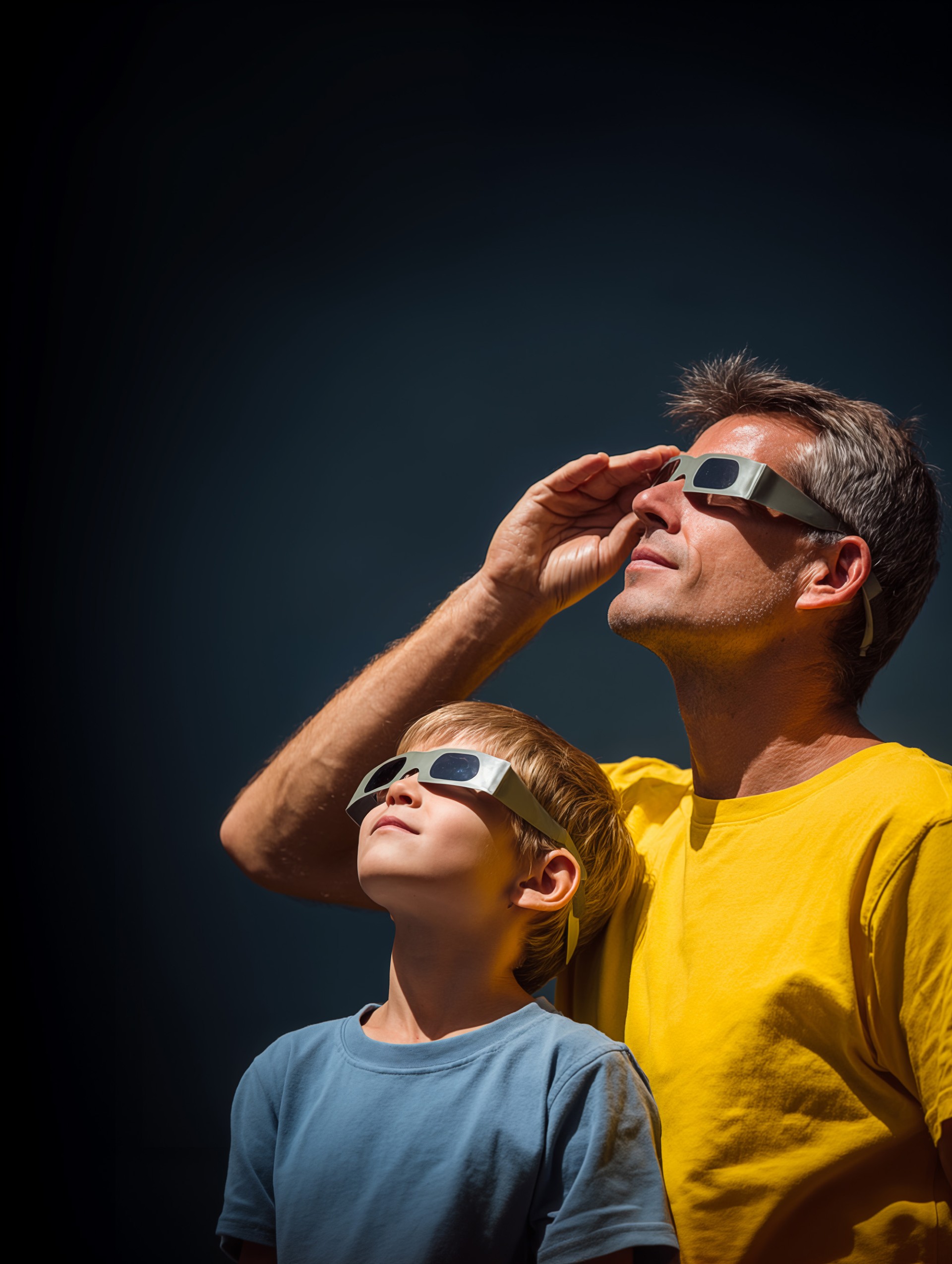 Infant i adult amb ulleres de protecció