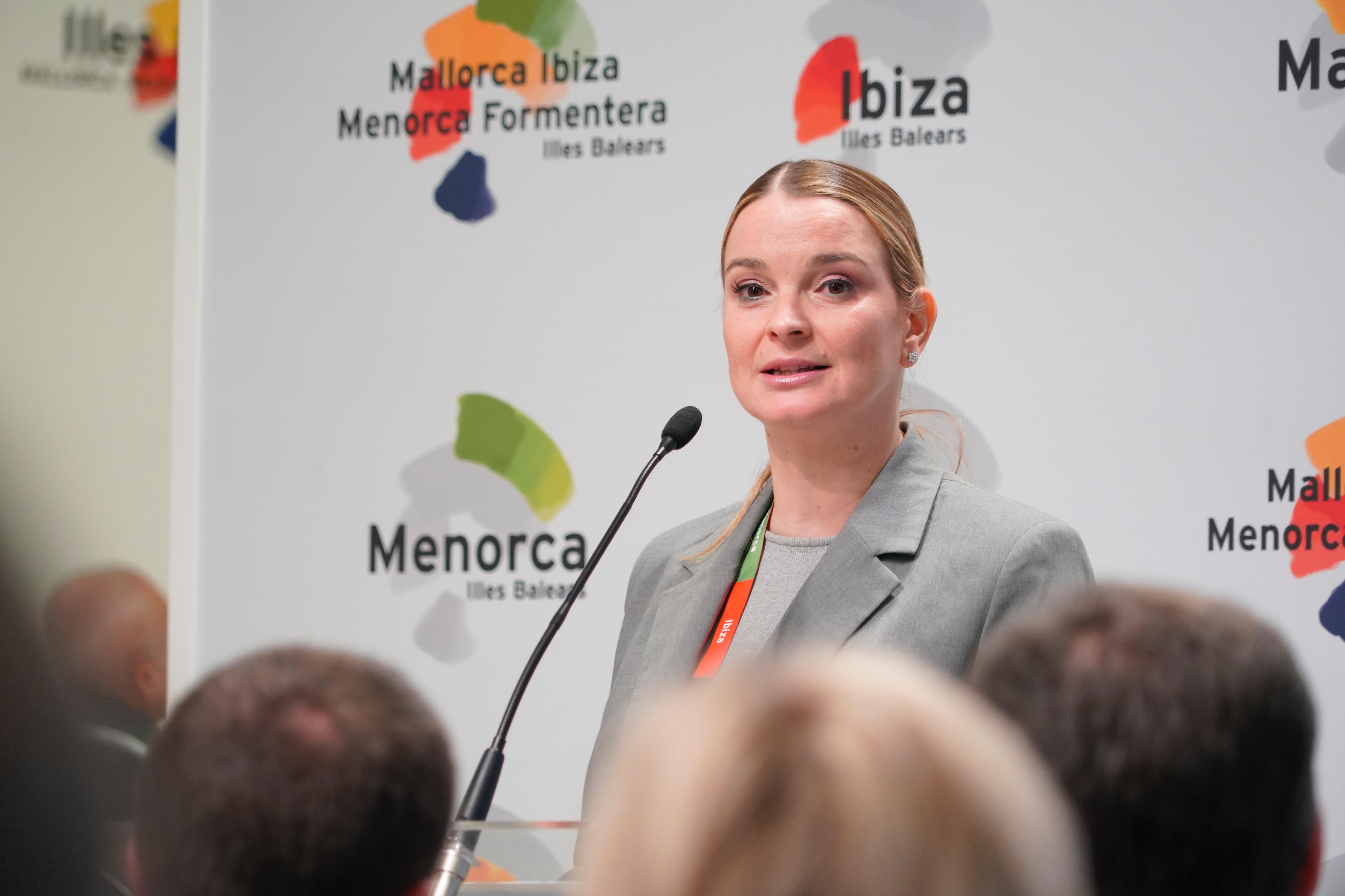 La presidenta Marga Prohens, durant la seva intervenció a a la fira ITB de Berlín