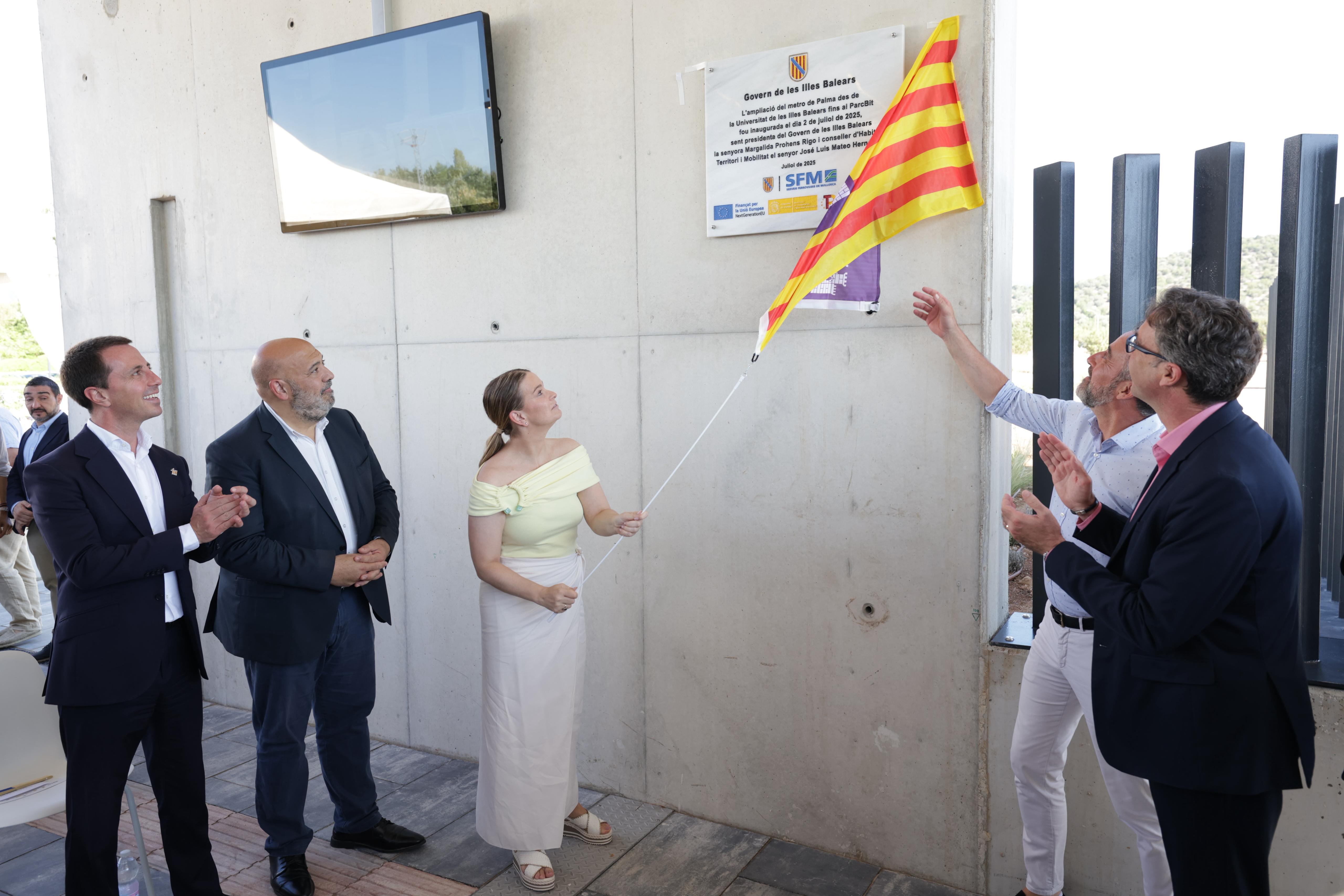 La presidenta Prohens inaugura l’ampliació del metro fins al ParcBit