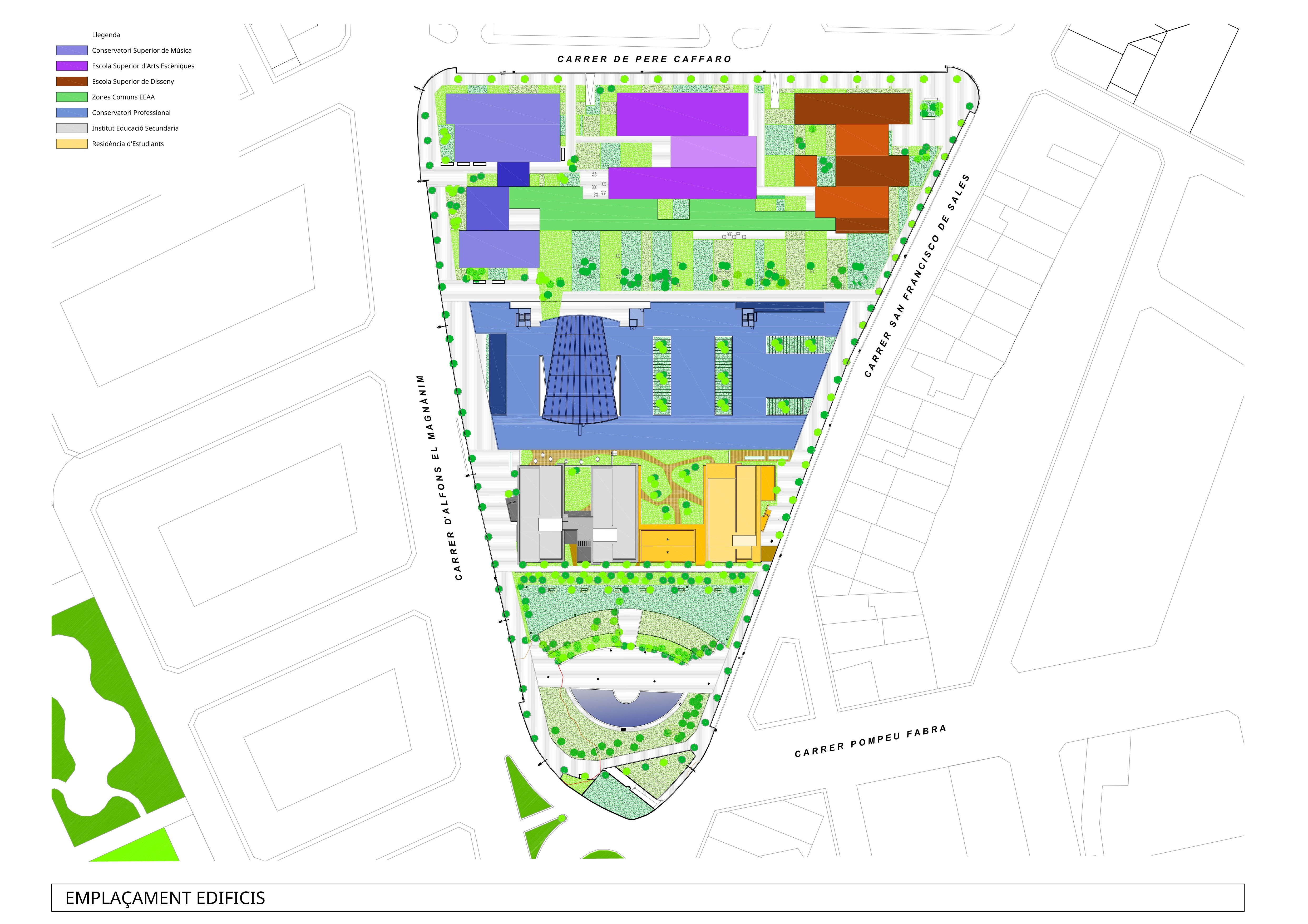 Emplaçament dels edificis