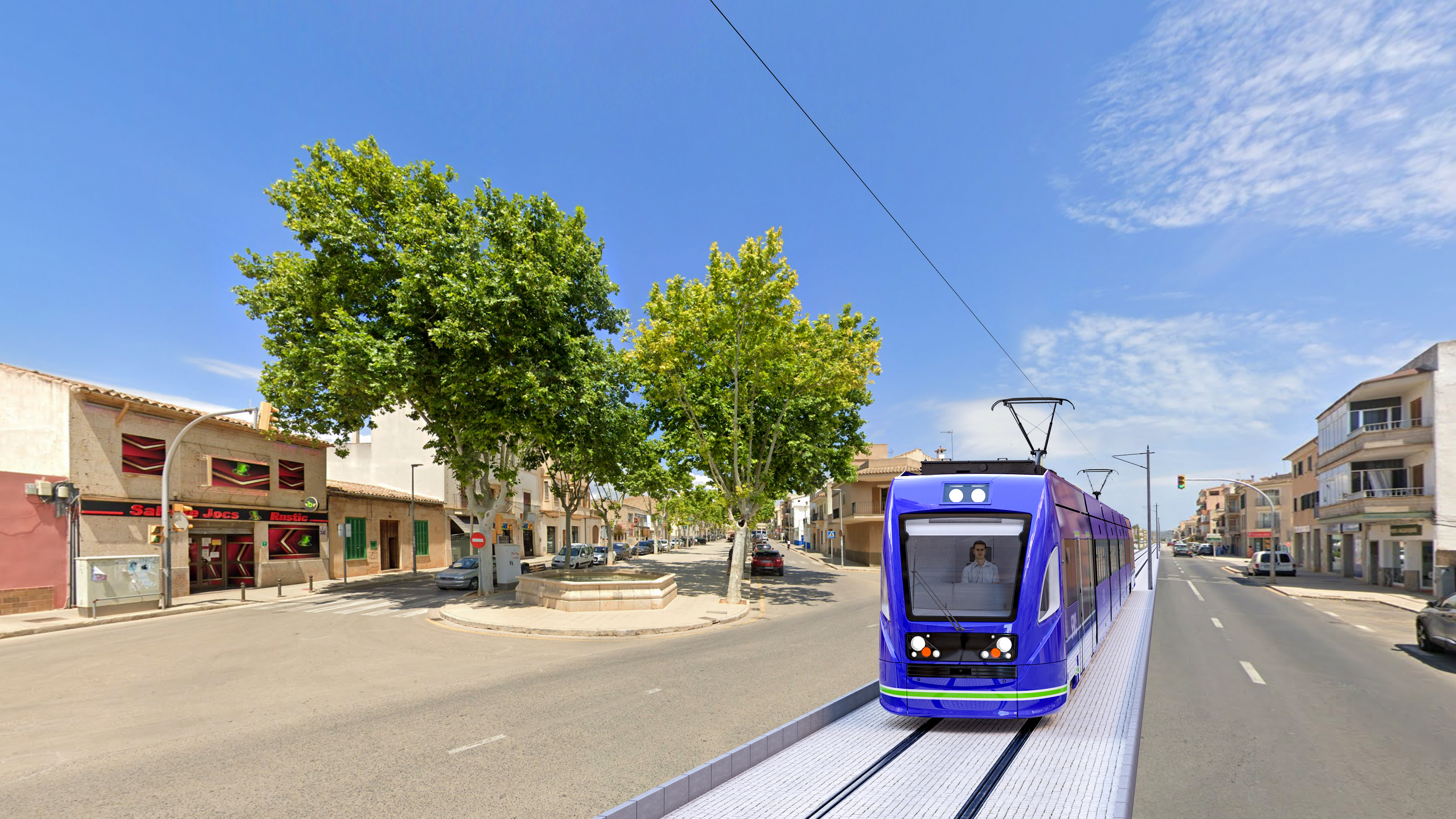 Projecció del futur tren passant per Llucmajor.