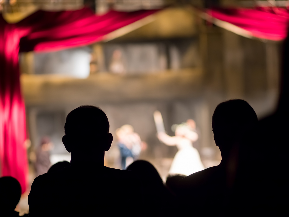 Imatge d'espectadors mirant una obra de teatre.