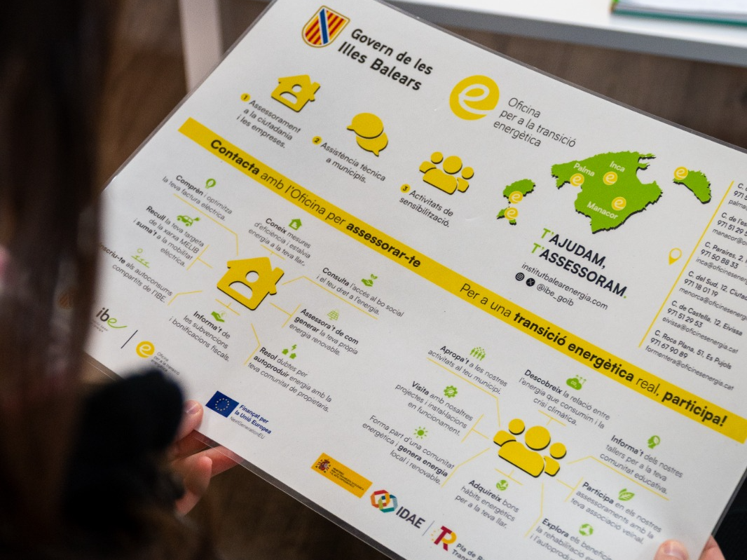 Full informatiu de l'Oficina per a la transició energètica.