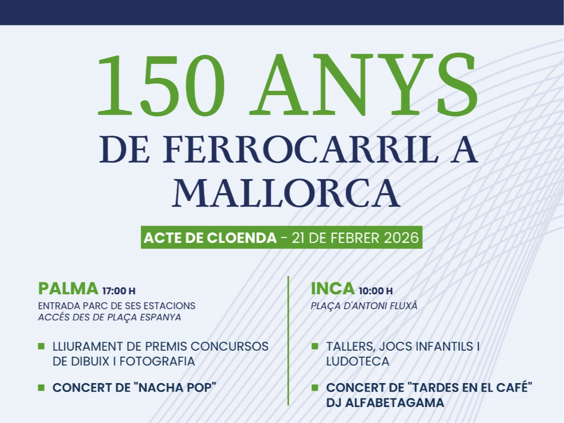 Cartell de l'acte de cloenda de la commemoració del 150è aniversari del tren.