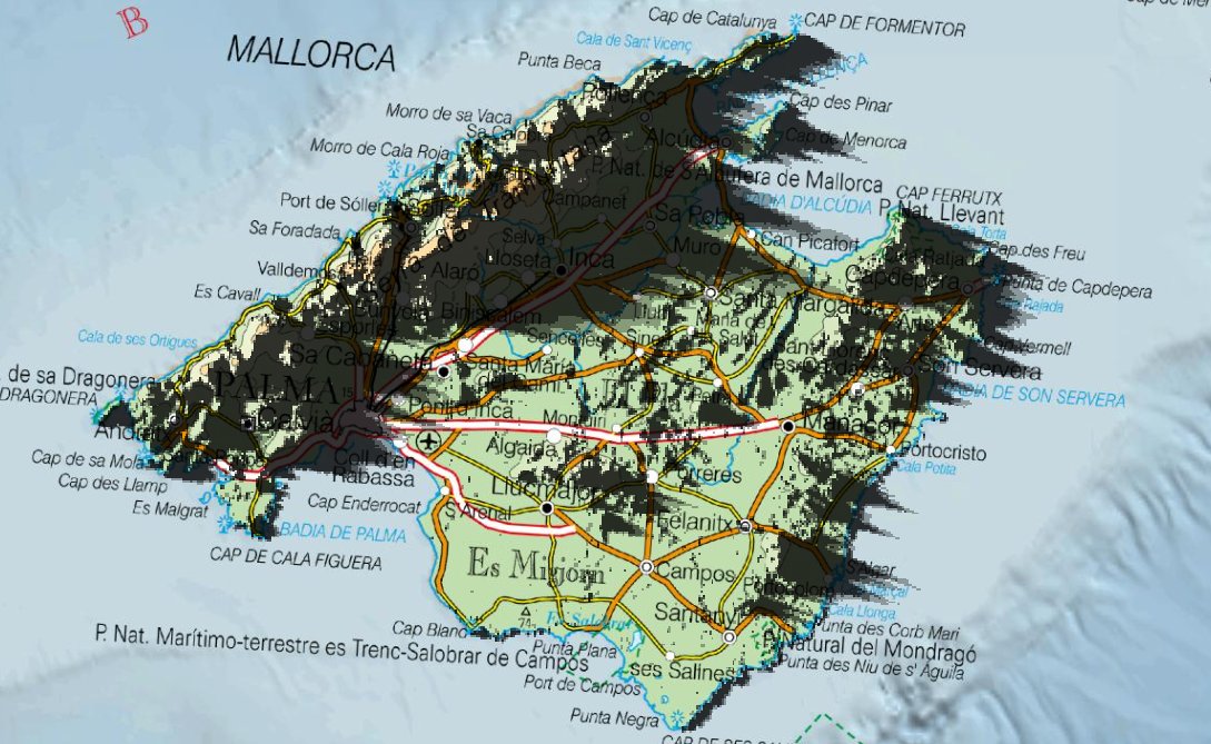 Mapa de visibilidad de Mallorca
