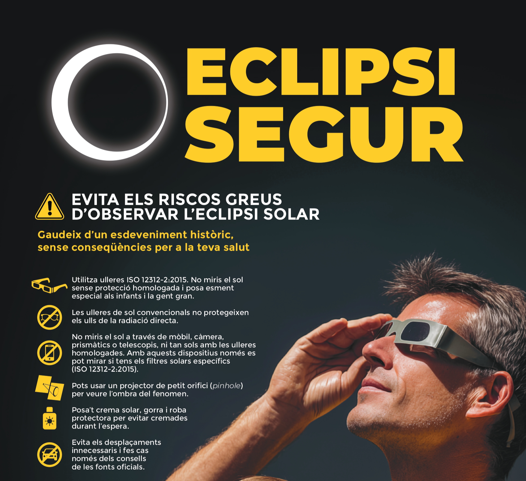 Cartell de la campanya Eclipsi segur.