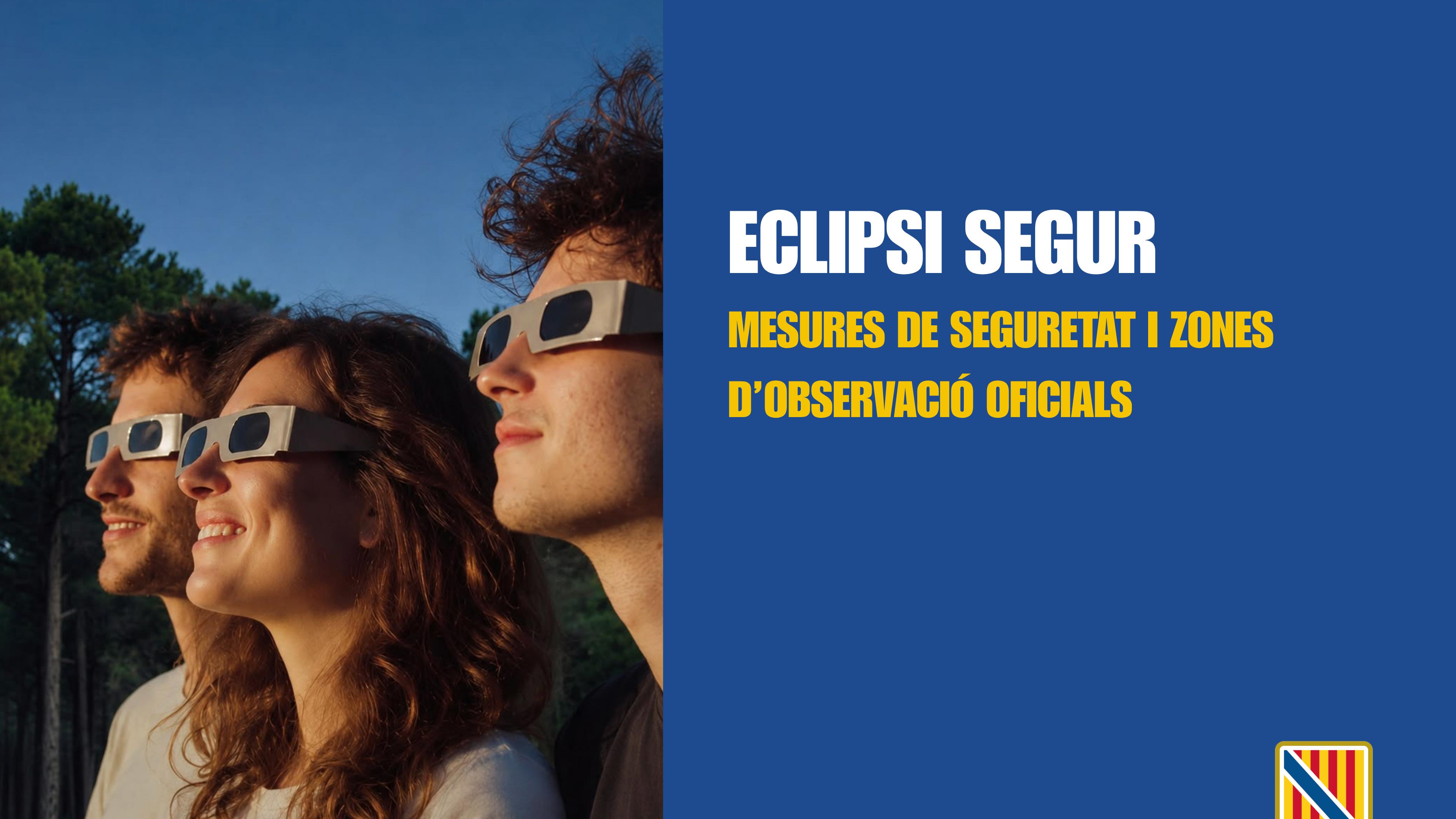 Tres jóvens con gafas homologadas miran hacia el cielo