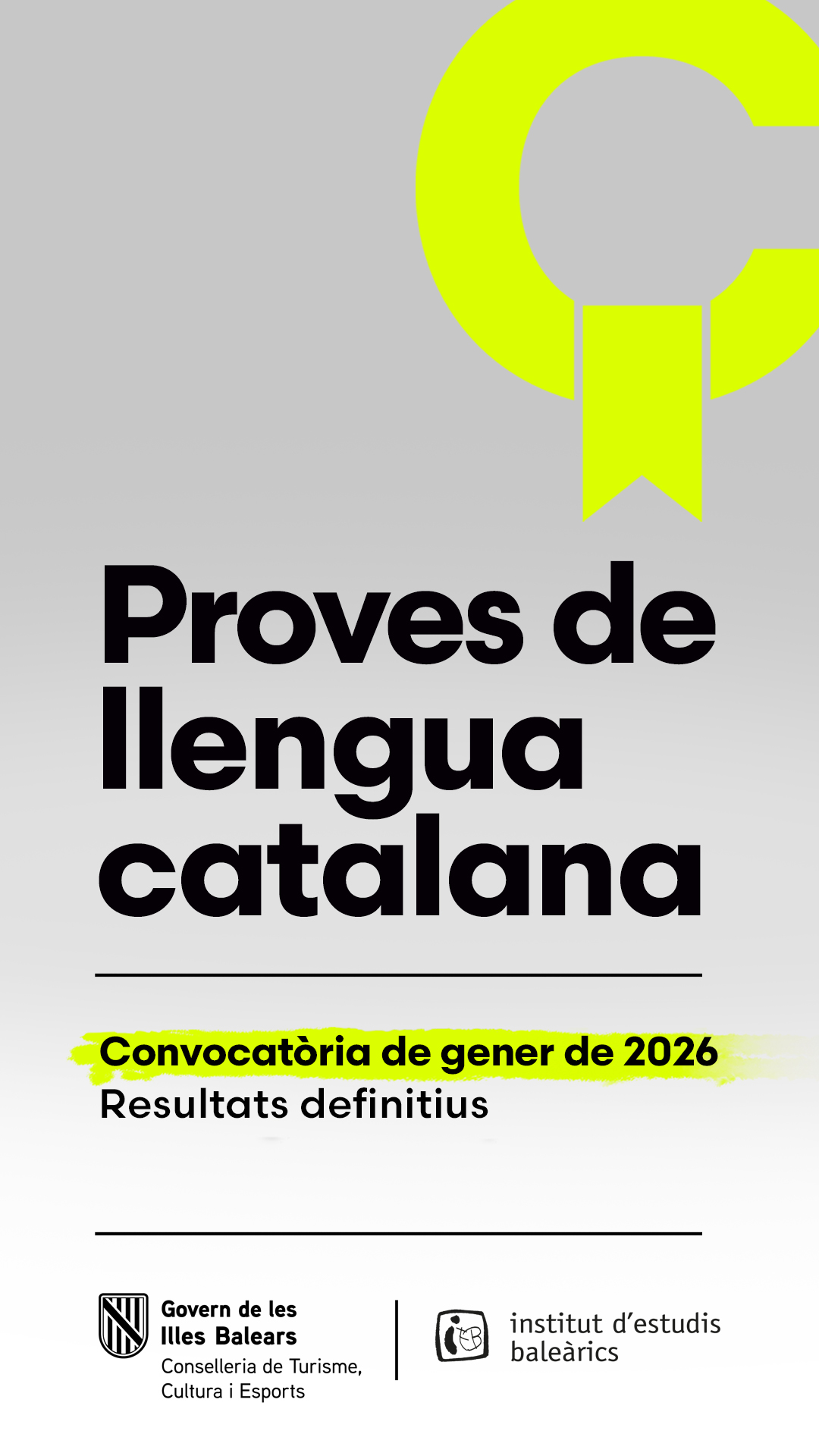 Convocatòria de proves de gener de 2026