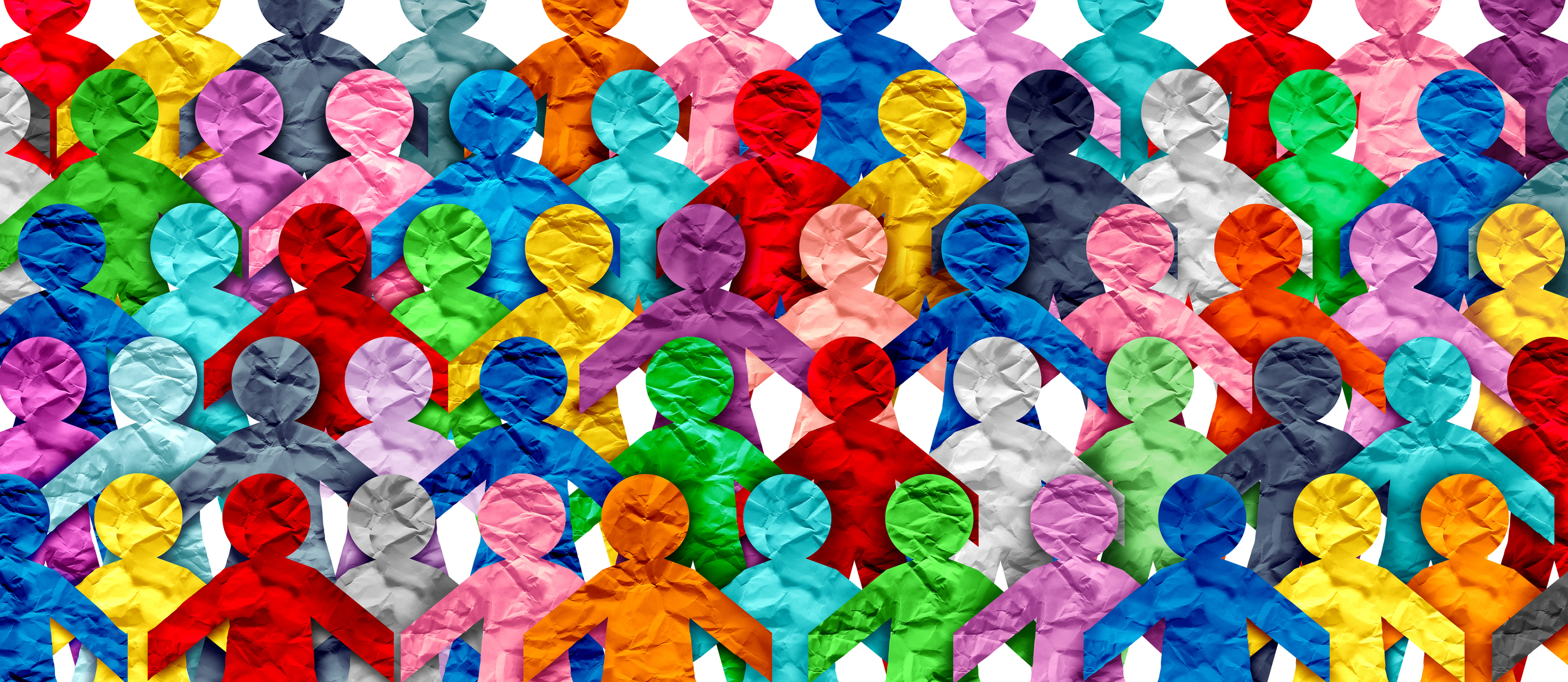 Figures de persones retallades de diversos colors