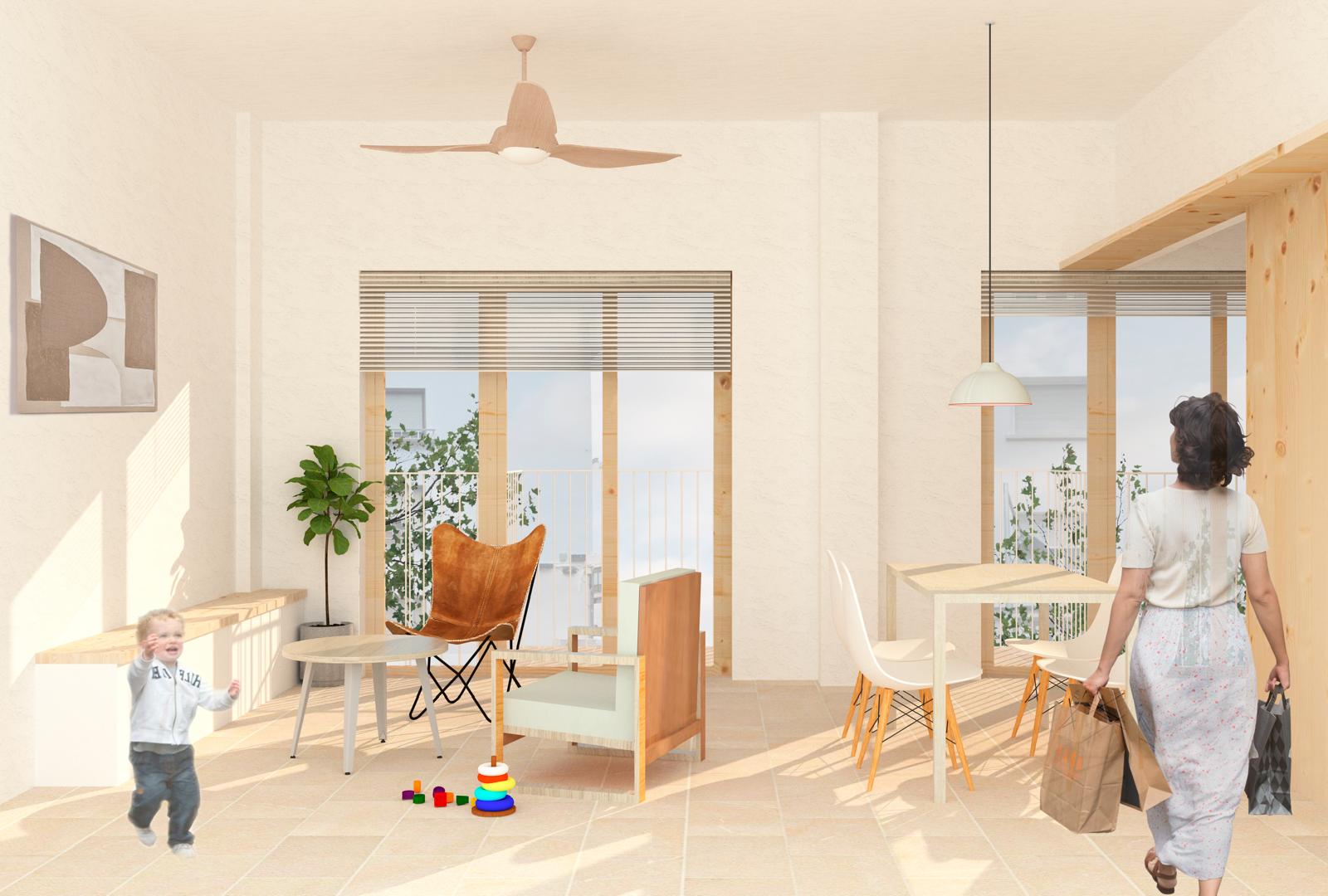 Simulació de l'interior dels habitatges 