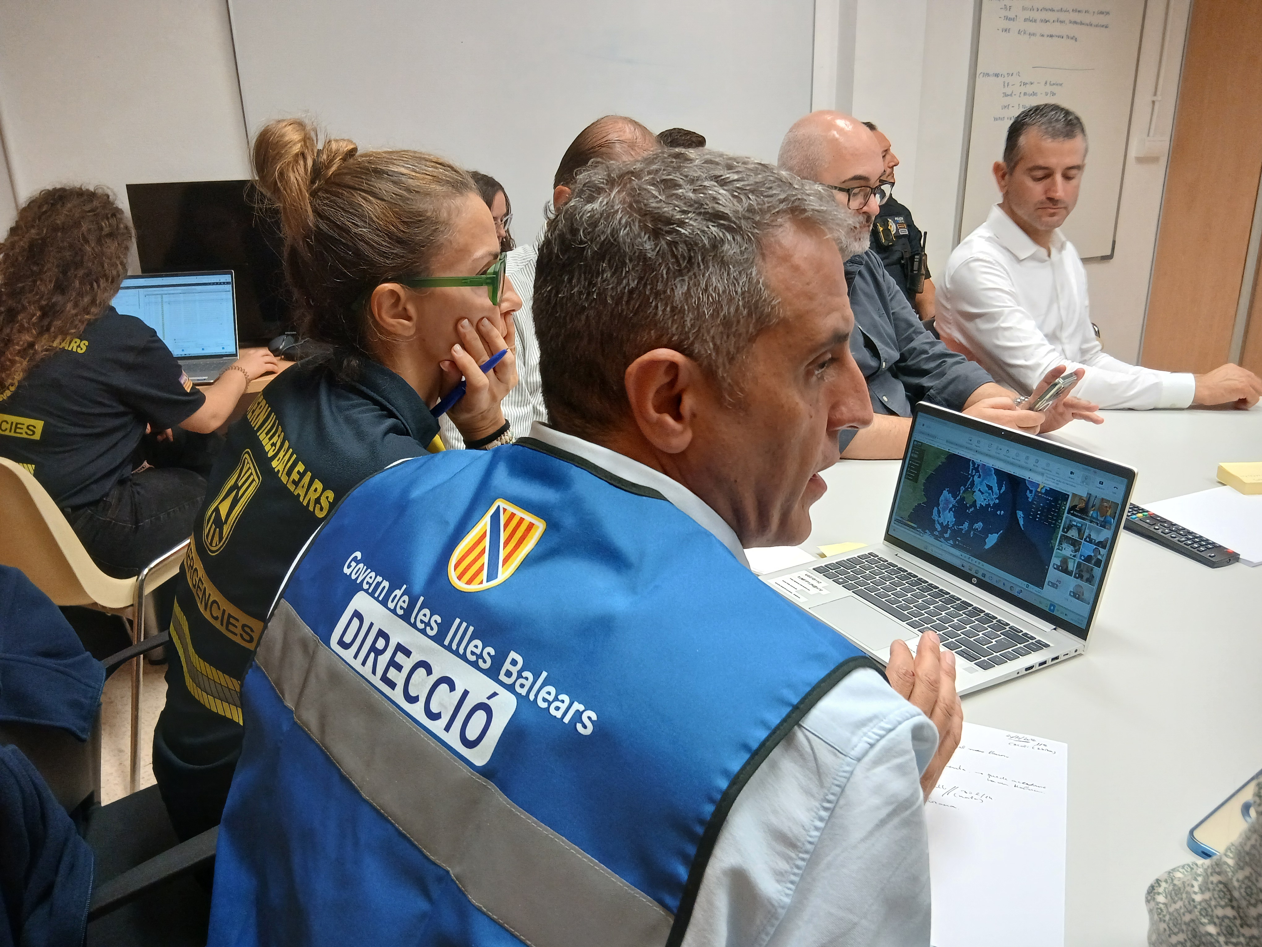 Moment de la reunió del CECOPI a Eivissa. 